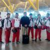Equipo Peruano en el Aeropuerto Plovdiv, Bulgaria
